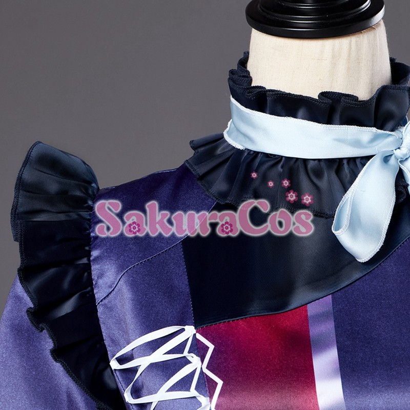 【あさひな】アイドル衣装 パープル×黒 編み上げ オリジナル コスプレ衣装 アイドル衣装 パープル×黒 編み上げ オリジナル ハンドメイド