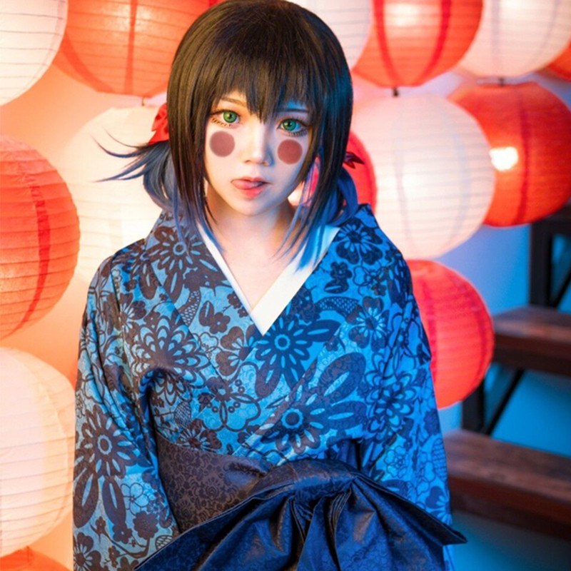 バイヤー厳選用品 浴衣 伊之助 嘴平 コスプレ風 和服 コスチューム コスプレ衣装 衣装一式