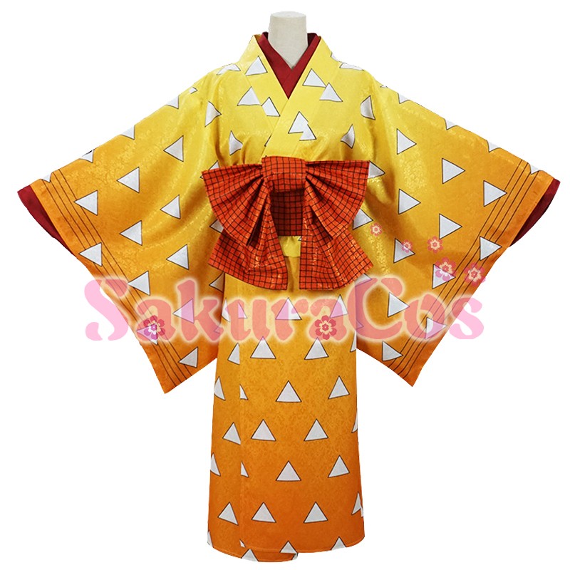 コスプレ風 我妻 善逸 浴衣 和服 コスプレ衣装 コスチューム